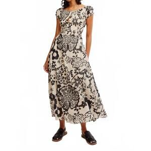 NEW FREE PEOPLE ultraviolet dress in bright white combo